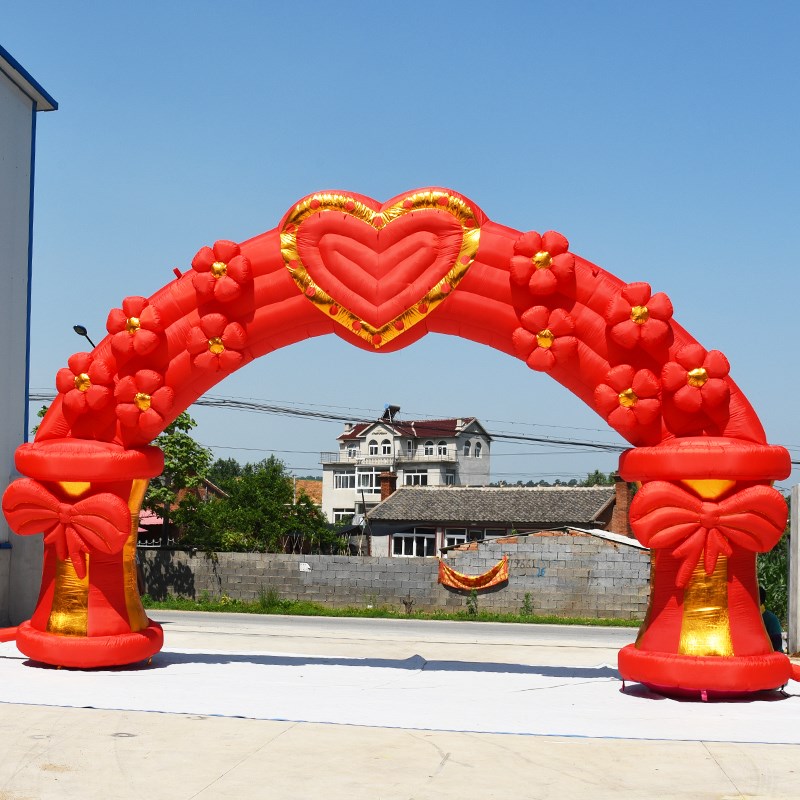 桂林红色爱心充气拱门
